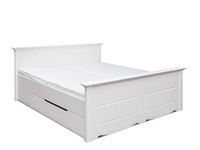 Łóżka z litego drewna - Łóżko 180 + szuflada BELLUNO ELEGANTE BIAŁE